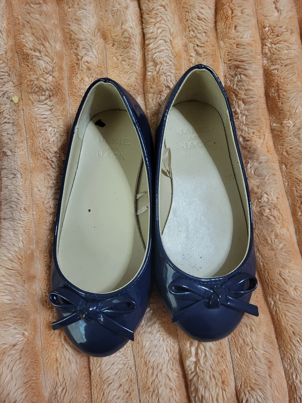 Janie and Jack Navy Patent Bow Ballet Flats